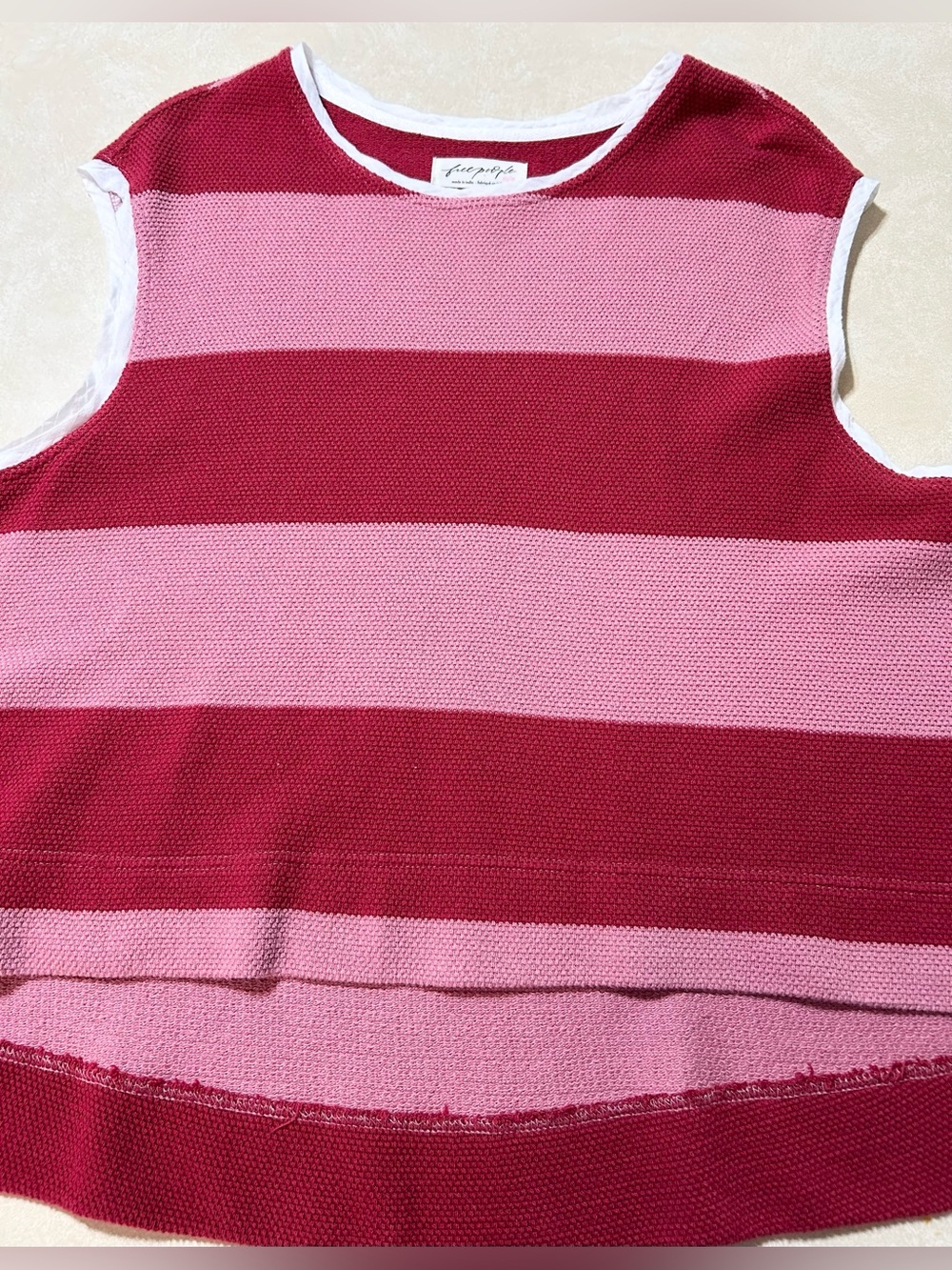 Free People Pink & Burgundy Sleeveless Knit Tank size XS women’s